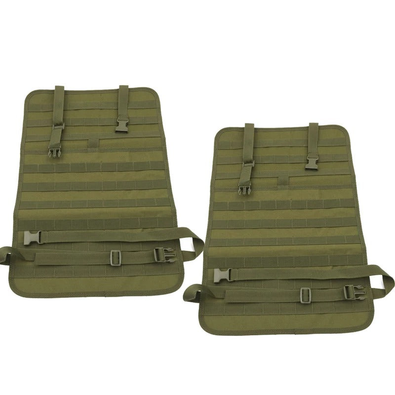 Tactical Car Seat Back Organizer with 5 Detachable Pouches - Delicate Leather