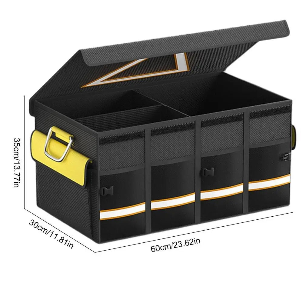 Foldable Car Trunk Storage Bag with Multi-Pockets – Large Capacity Oxford Trunk Organizer - Delicate Leather