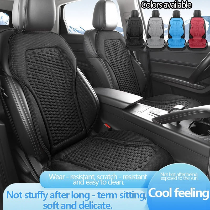 1pc Silk Car Seat Pad – Breathable Summer Mat for Front Driver and Passenger Seats - Delicate Leather