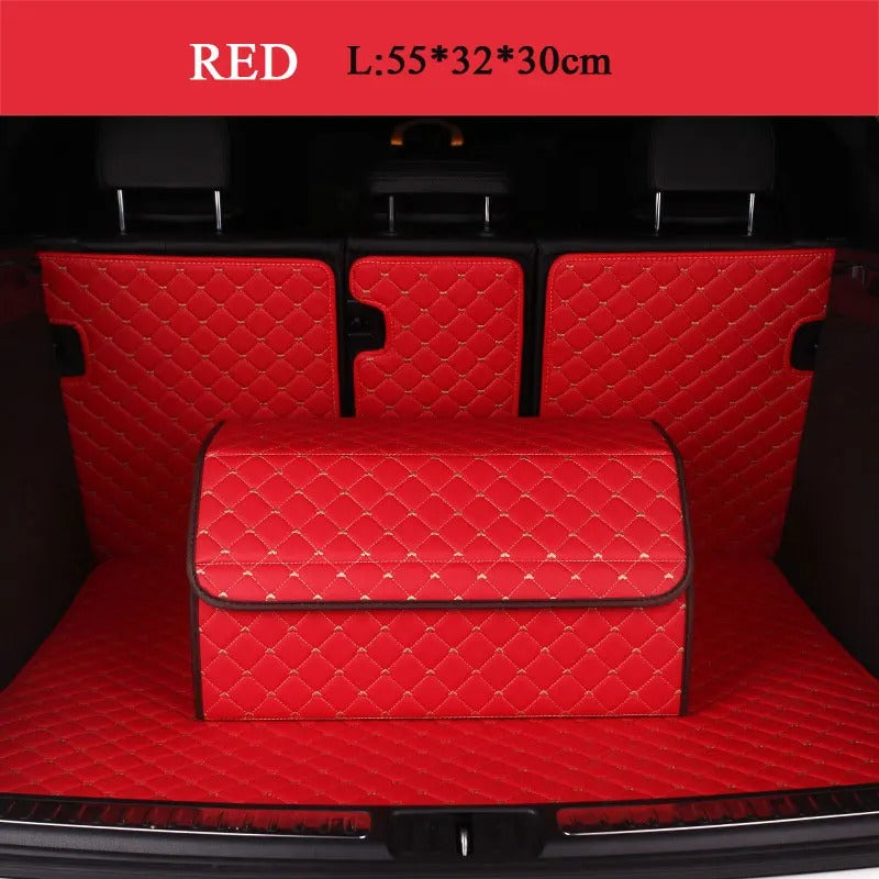Foldable PU Leather Car Trunk Organizer – Stylish & Durable Storage Solution