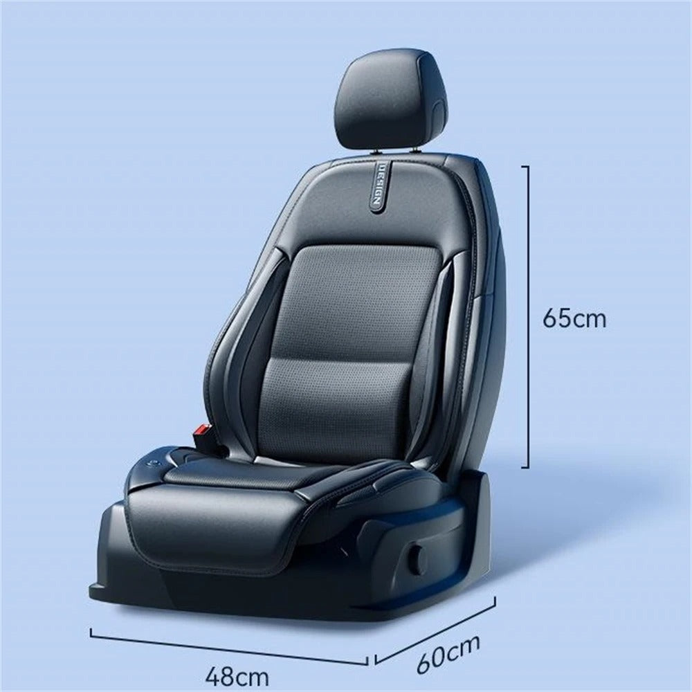 12V/24V Car Seat Ventilation Fan – Back Support Cooling Cushion for Vehicle Interior Comfort - Delicate Leather