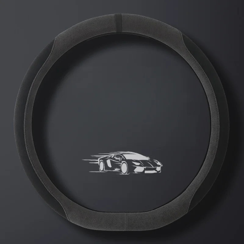 Suede Steering Wheel Cover 37–38cm – Ultra-Thin Breathable Anti-Slip Grip - Delicate Leather