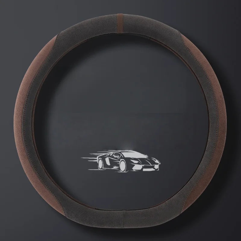 Suede Steering Wheel Cover 37–38cm – Ultra-Thin Breathable Anti-Slip Grip - Delicate Leather