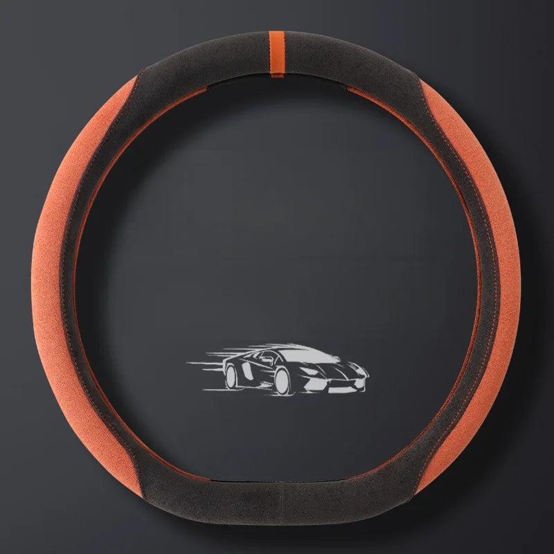 Suede Steering Wheel Cover 37–38cm – Ultra-Thin Breathable Anti-Slip Grip - Delicate Leather