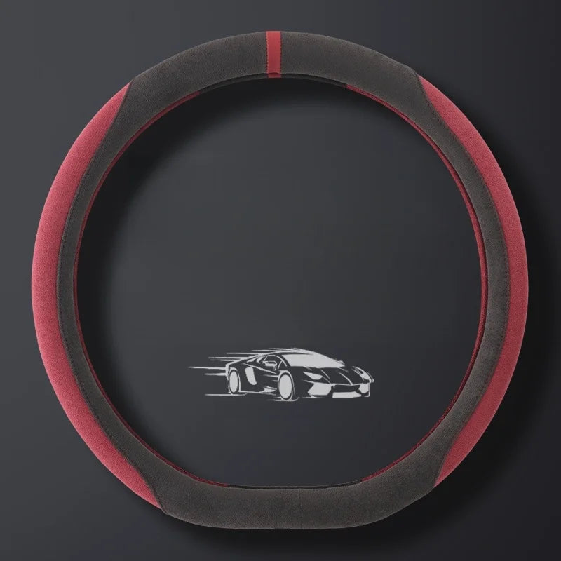 Suede Steering Wheel Cover 37–38cm – Ultra-Thin Breathable Anti-Slip Grip - Delicate Leather