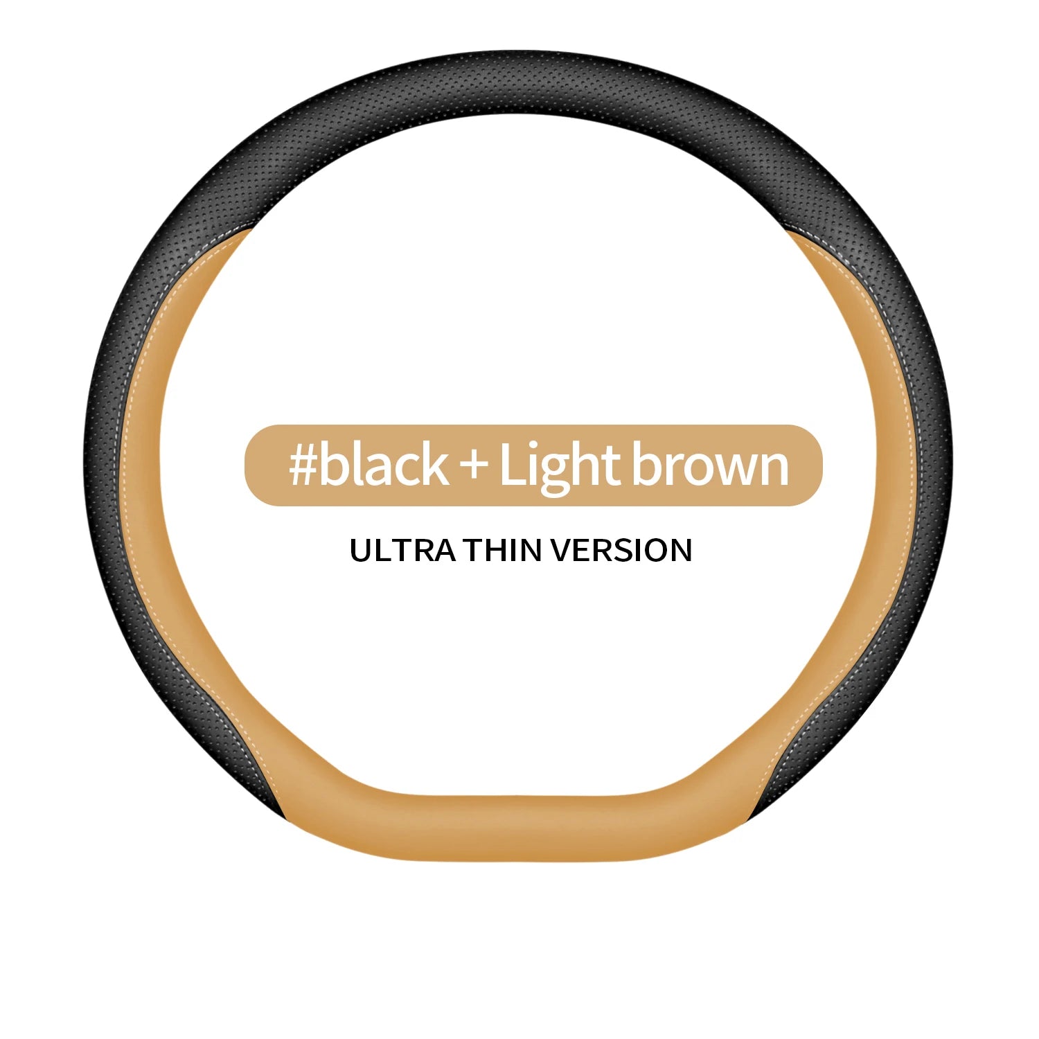 Universal Steering Wheel Cover – Nappa Rubber, No Inner Ring, Fit for 14.5–15 Inch Wheels - Delicate Leather