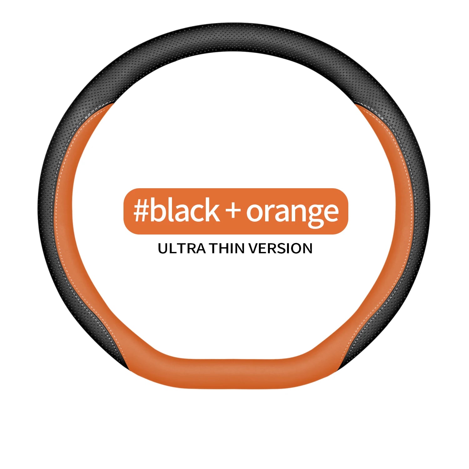 Universal Steering Wheel Cover – Nappa Rubber, No Inner Ring, Fit for 14.5–15 Inch Wheels - Delicate Leather