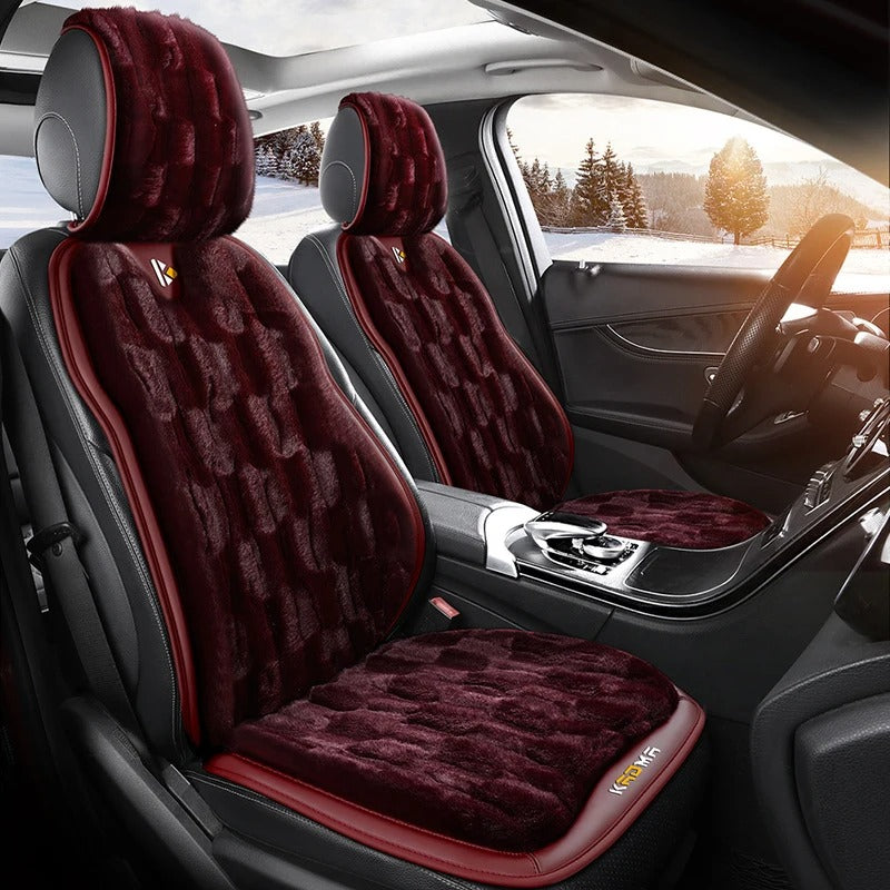 Luxury Thick Plush Car Seat Cushion – Warm Mink Velvet Winter Seat Cover for Comfort and Protection - Delicate Leather