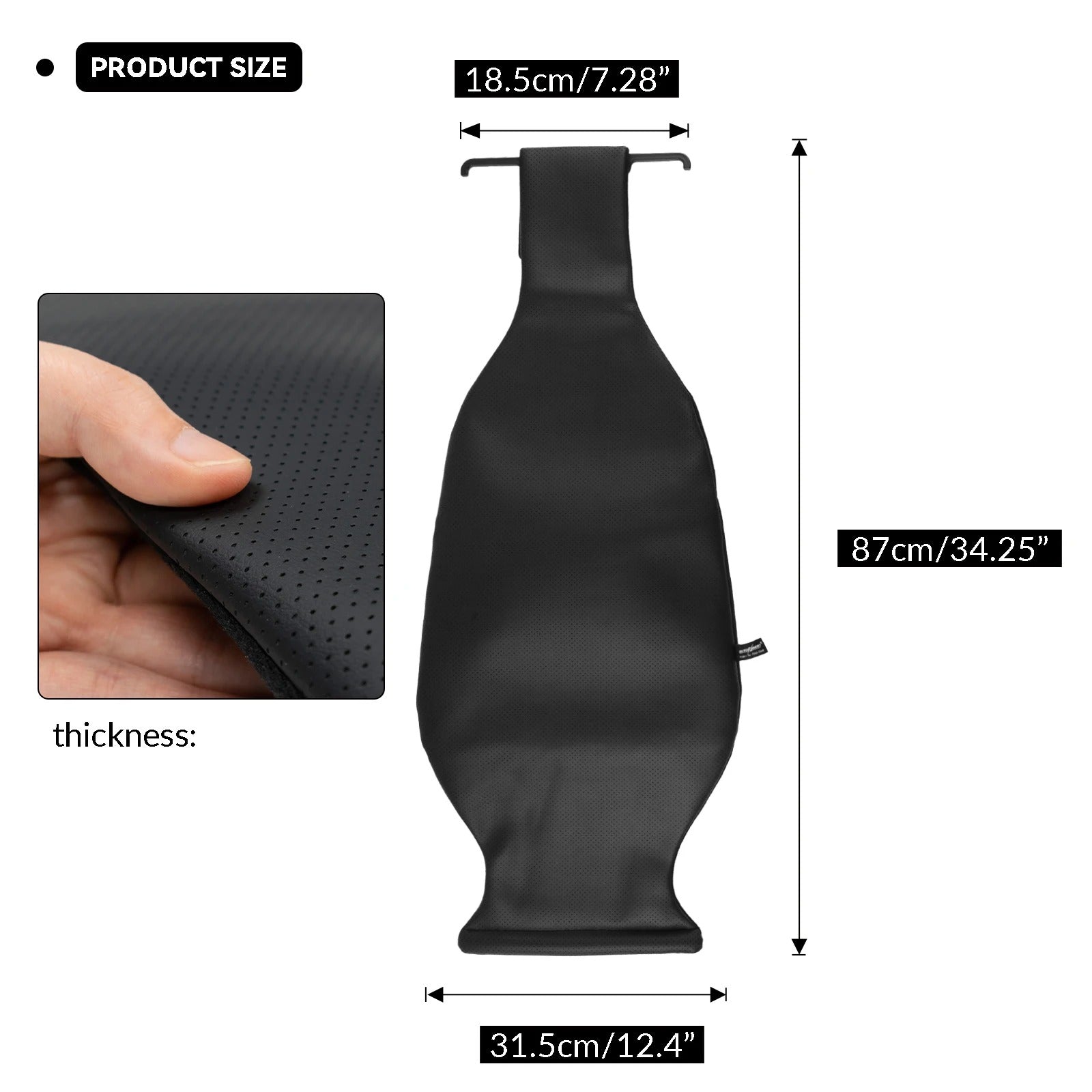 PU Leather Car Cushion Pad – Universal Seat Back Lumbar Pad for All Seasons - Delicate Leather