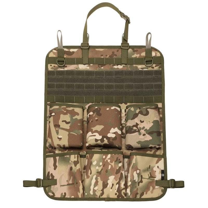 Car Organizer Seat Back Storage Bag - Multifunction Tactical Camo Hanging Bags, Interior Accessories - Delicate Leather