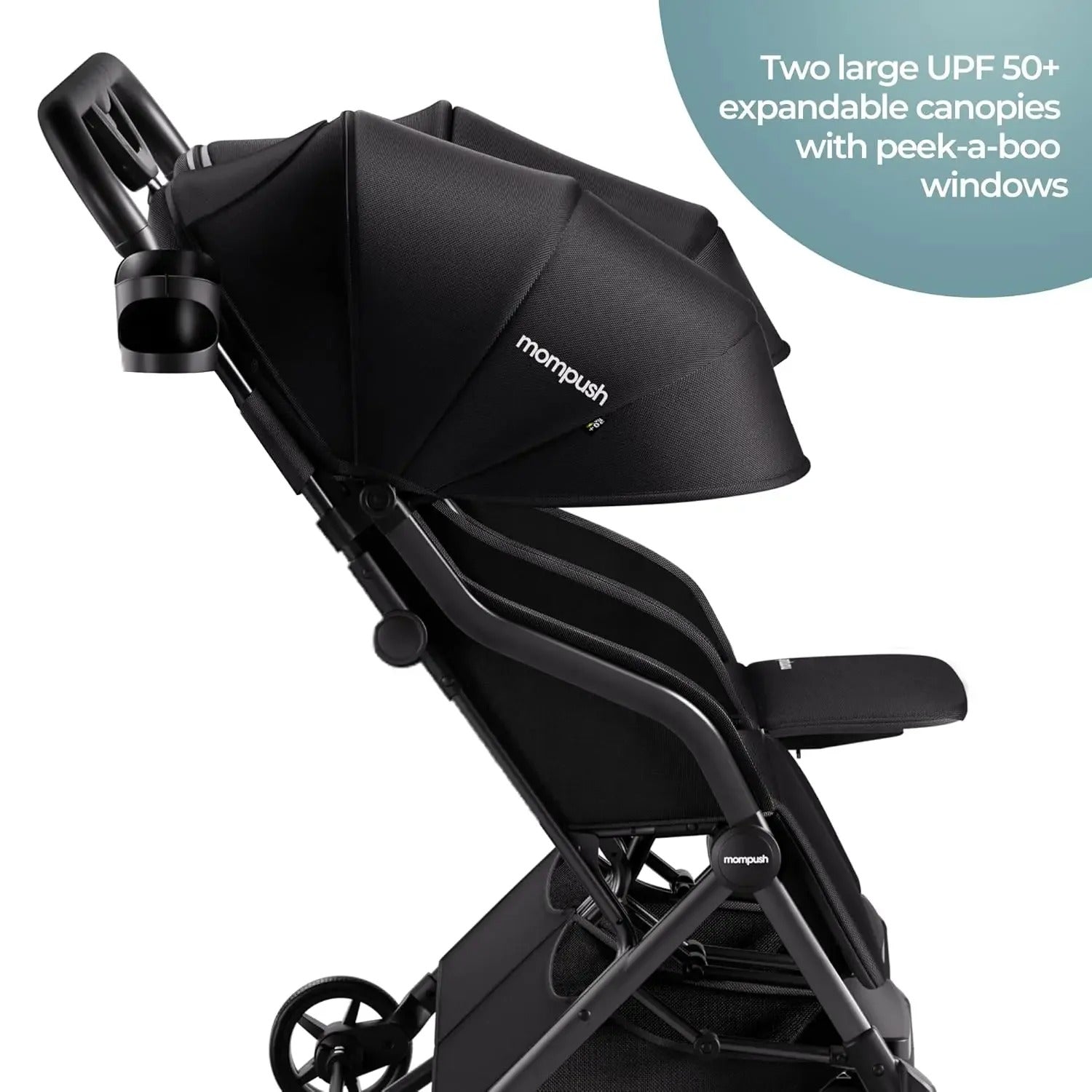 Double Ultralight Stroller – Lightweight Side-by-Side Twin Stroller with Adjustable Seats and Compact Fold - Delicate Leather
