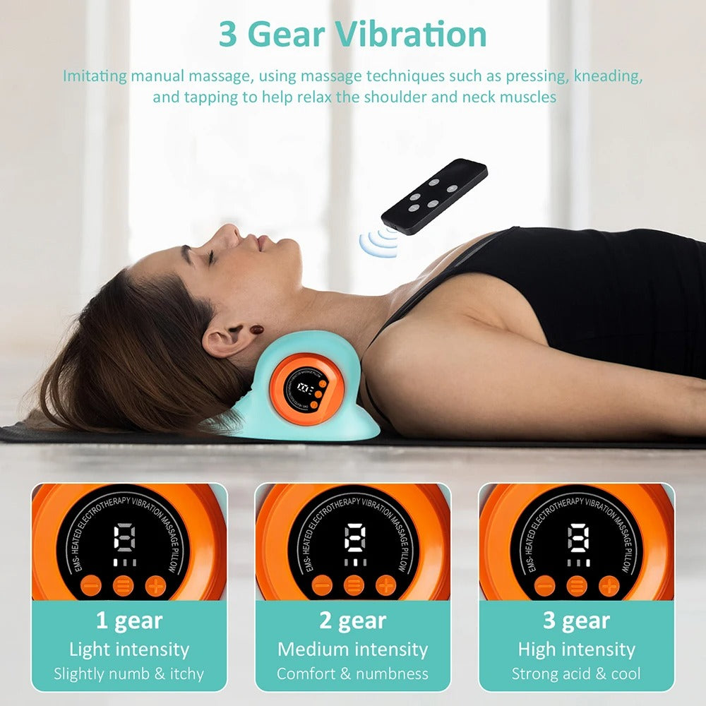 Electric Neck Cervical Massager – Ergonomic Vibration & Kneading Massage Pillow with Neck Support, Gift For Mother's Day 2025