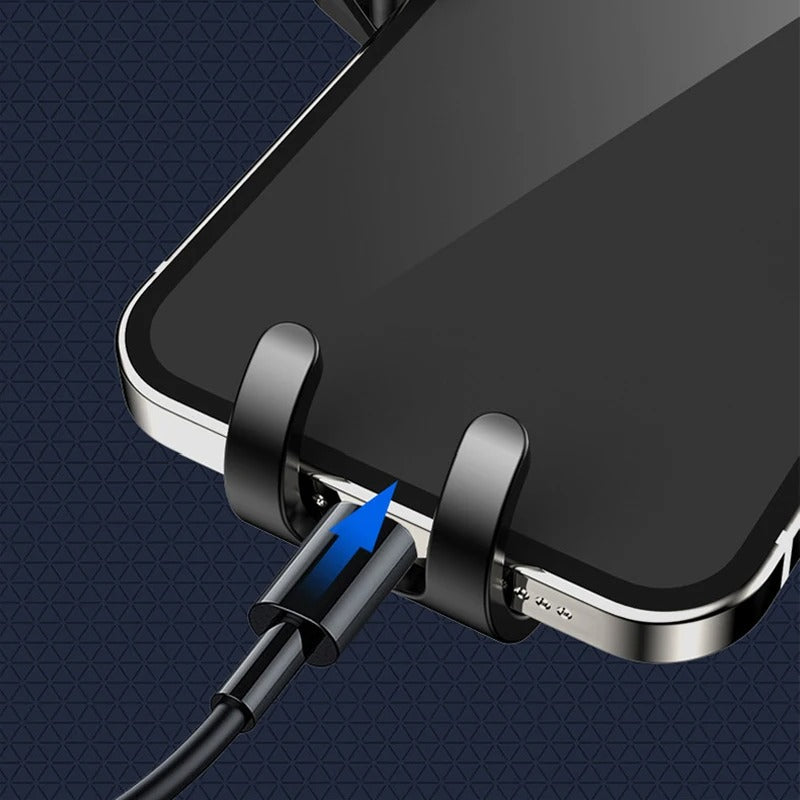 Universal Gravity Car Phone Holder - 360° Rotating Air Vent Mount for iPhone 14/13/12/11 Pro Max, Xiaomi, Samsung - Delicate Leather