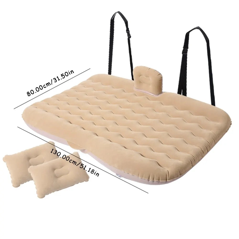 Bed Car Mattress Camping Mattress for Car Sleeping Bed Travel Inflatable Mattress Air Bed for Car Universal SUV Extended Air Couch with Two Air - Delicate Leather