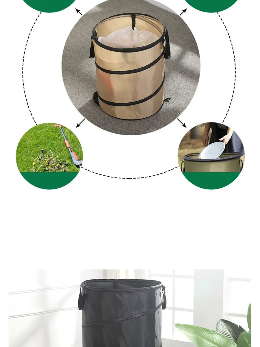 1pc Pop-up Trash Can, Collapsible Car Garbage Can, Car Trash Bag with Elastic Band Hanging, Car Waste Basket with Velcro