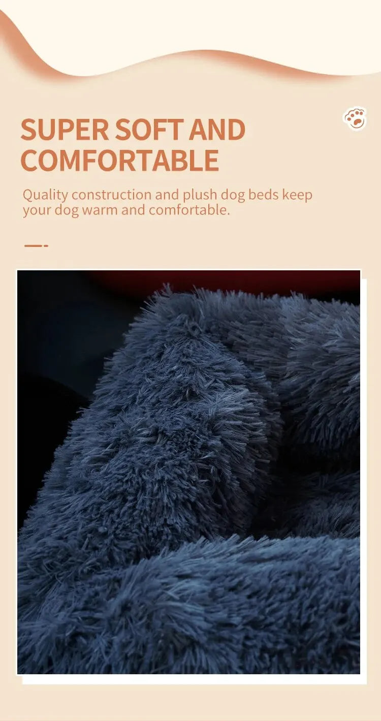 Pet Car Seat Dog Travel Multi-Functional Seat, Warm Plush Pet Booster Seat Travel Dog Car Bed with Storage Pocket and Clip-On Safety Leash Comfortable Dogs Car Seat - Delicate Leather