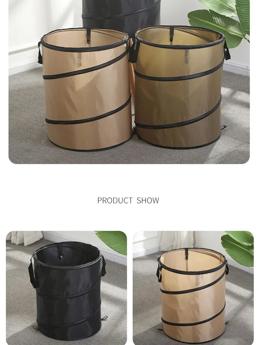 1pc Pop-up Trash Can, Collapsible Car Garbage Can, Car Trash Bag with Elastic Band Hanging, Car Waste Basket with Velcro