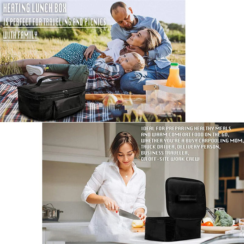 Portable Mini Car Microwave: 12V Electric Oven for Fast Heating, Ideal for Picnics, Travel, Camping, and Food Cooking on the Go - Delicate Leather