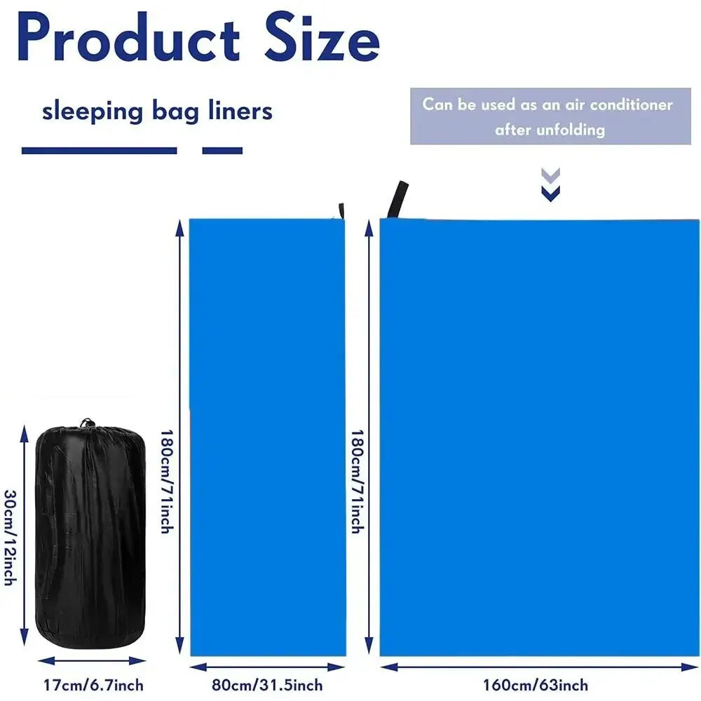 Portable Ultra-Light Fleece Sleeping Bag Polar Travel Sheets for Adults, Ideal for Outdoor Camping. Provides Warmth and Comfort as a Sleeping Bag Liner - Delicate Leather