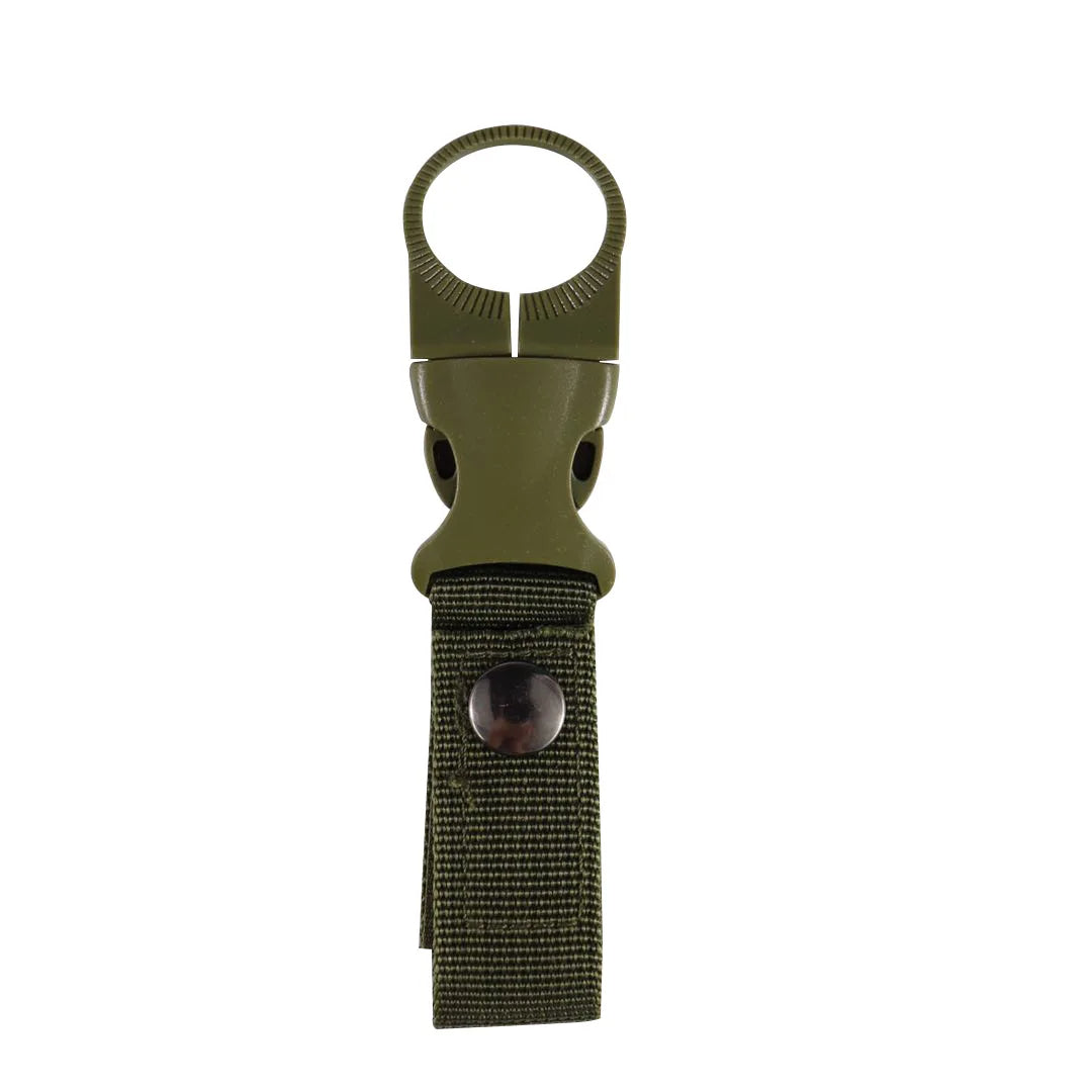 Multifunctional Water Bottle Holder Climbing Carabiner Belt Backpack Hanger Hooks Clip with Nylon Webbing Buckle Hook, Ideal for Outdoor Activities - Delicate Leather