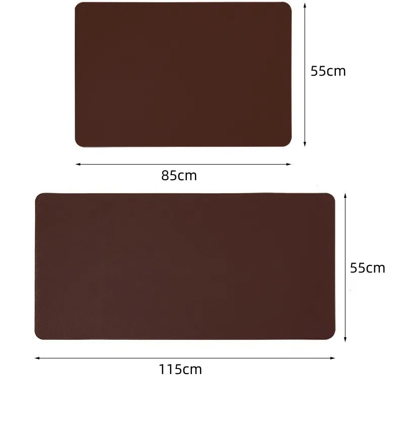 Table Mat Camping Wood Roll Table Mat PU Leather Thicken Waterproof Heat-Resistant Wooden Desk Pad For Outdoor Picnic BBQ - Delicate Leather