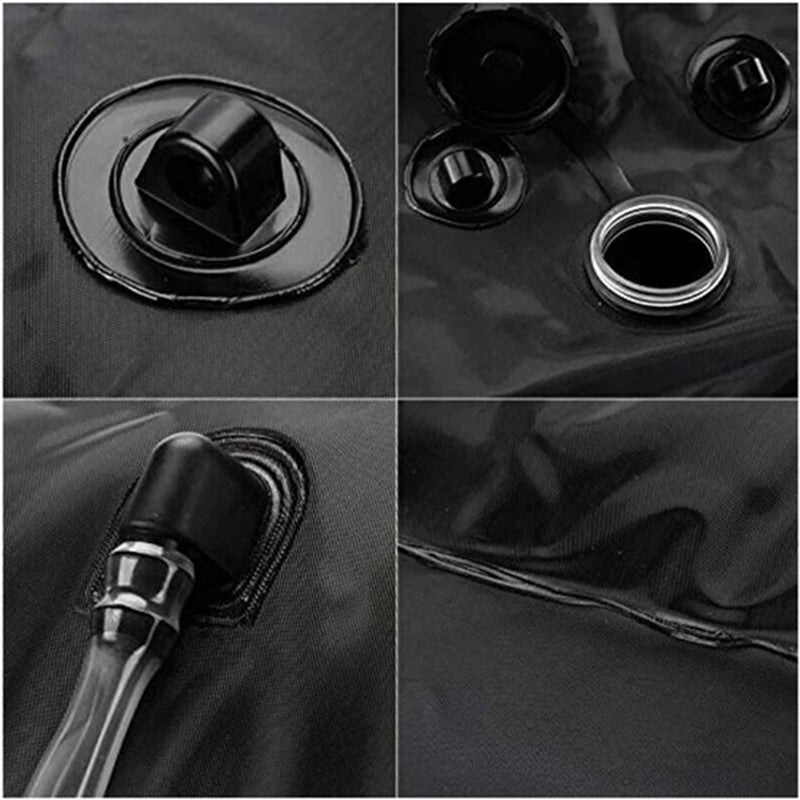 40L Solar Power Fast Heating Camping Shower Bag: Portable Water Storage Bag for Camping, Fishing, Hiking, and Bathing, Includes Shower Head for Convenient Outdoor Use - Delicate Leather