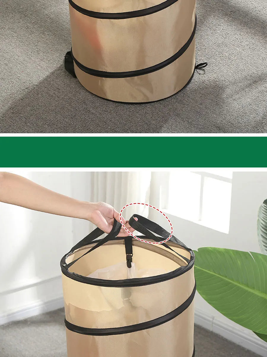 1pc Pop-up Trash Can, Collapsible Car Garbage Can, Car Trash Bag with Elastic Band Hanging, Car Waste Basket with Velcro