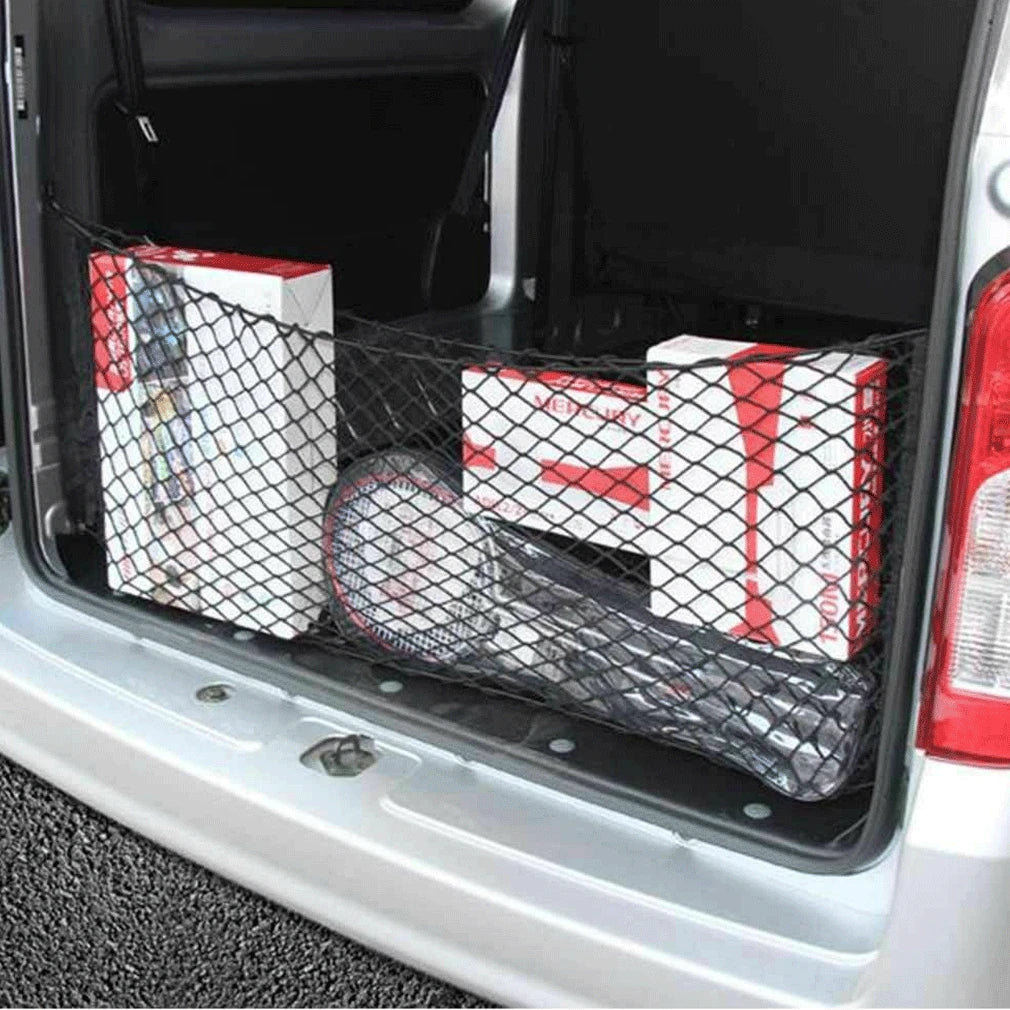Car-Styling Boot String Mesh Elastic Nylon Rear Back Cargo Trunk Storage Organizer Luggage Net Holder Auto Accessory - Delicate Leather
