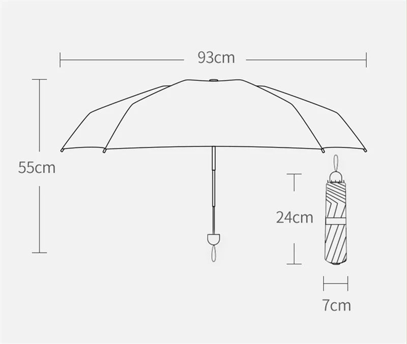 Manual Folding Umbrella with Fan & LED Lighting: Sunscreen UV-Proof Umbrella with USB Charging, Portable Cooling Mini Women Sunshade Umbrella for Outdoor Use - Delicate Leather