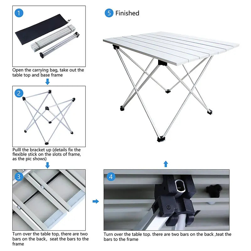 UltraPort Compact Camp Table Outdoor Folding Table, Portable Camping Side Table made of Ultralight Aluminum. Ideal for Camping, Picnics, and Beach Trips - Delicate Leather