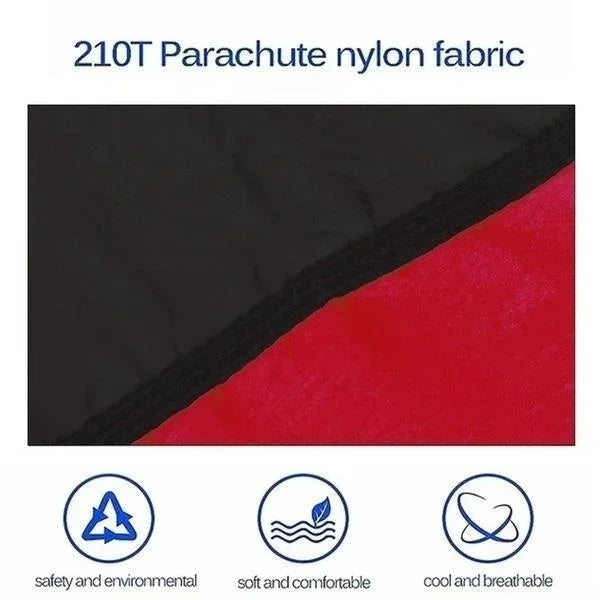 New Single Person Portable Outdoor Camping Hammock: High Strength Parachute Fabric Hanging Bed with Nylon Color Matching Hammock - Delicate Leather