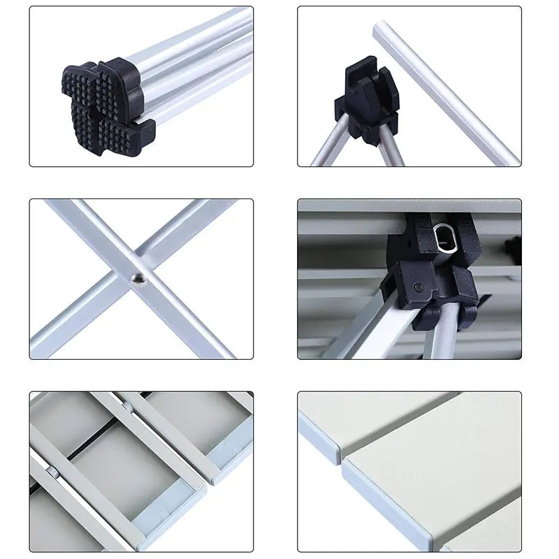 UltraPort Compact Camp Table Outdoor Folding Table, Portable Camping Side Table made of Ultralight Aluminum. Ideal for Camping, Picnics, and Beach Trips - Delicate Leather