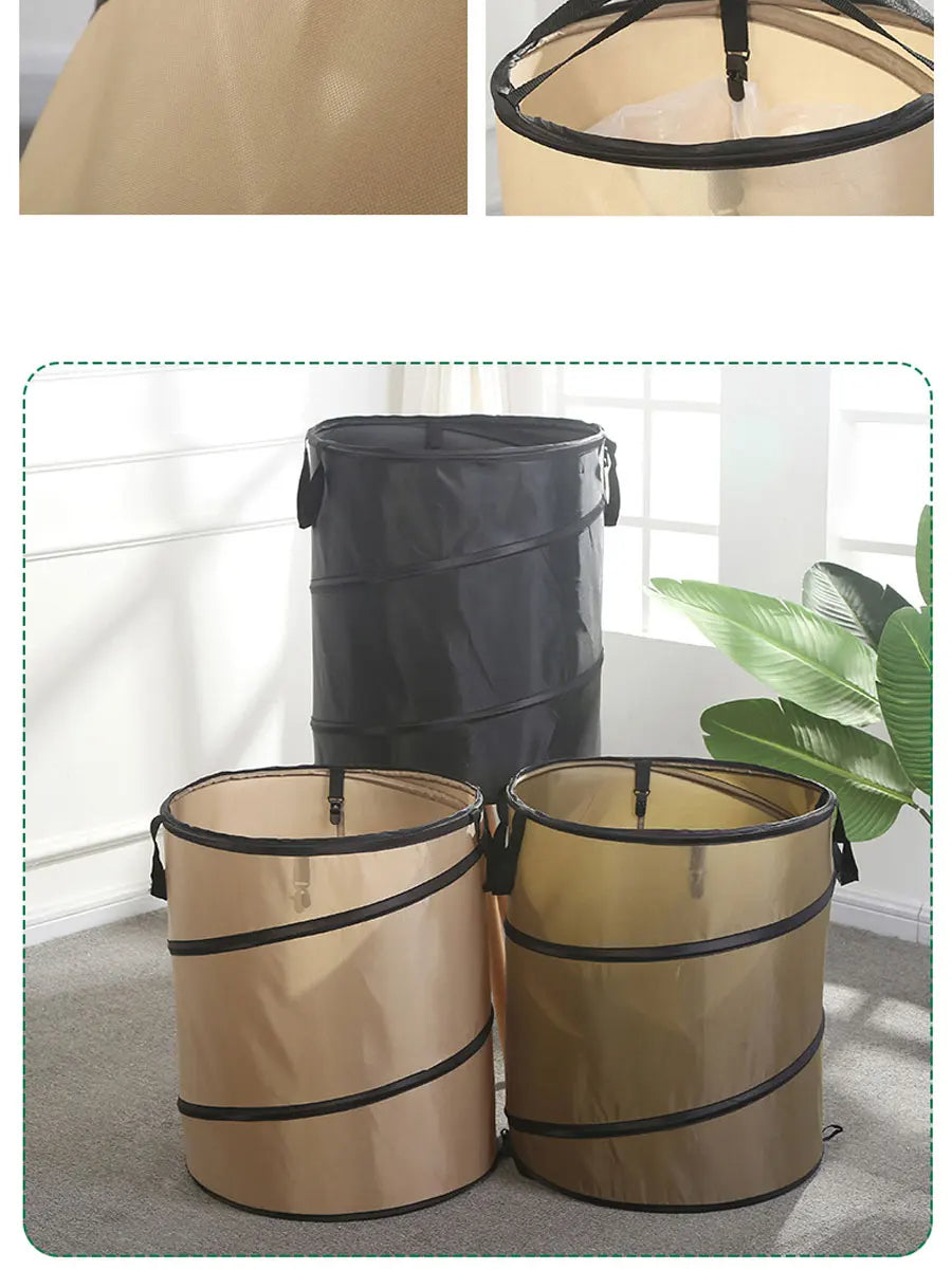1pc Pop-up Trash Can, Collapsible Car Garbage Can, Car Trash Bag with Elastic Band Hanging, Car Waste Basket with Velcro