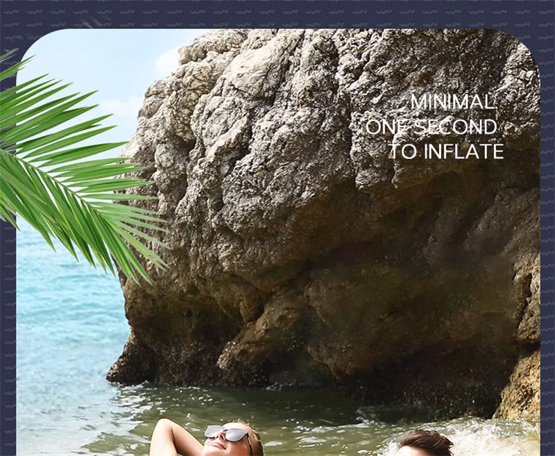 Portable Camping Inflatable Sofa Air Lounger for Outdoor Relaxation, Waterproof and Floating Design Ideal for Beach Lounging and Lazy Days Outdoors - Delicate Leather