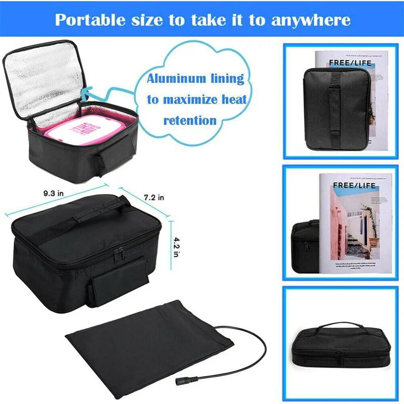 Portable Mini Car Microwave: 12V Electric Oven for Fast Heating, Ideal for Picnics, Travel, Camping, and Food Cooking on the Go - Delicate Leather