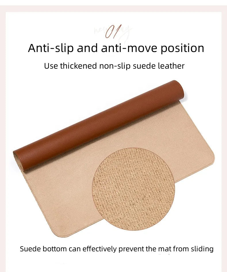 Table Mat Camping Wood Roll Table Mat PU Leather Thicken Waterproof Heat-Resistant Wooden Desk Pad For Outdoor Picnic BBQ - Delicate Leather