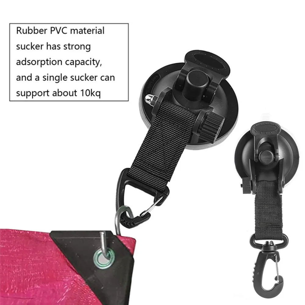 4Pcs Car Truck Tent Suction Cups Buckle: Round and Triangular Anchors for Securing Outdoor Camping Tents and Awnings, Convenient Car Accessories for Safe and Stable Setup - Delicate Leather