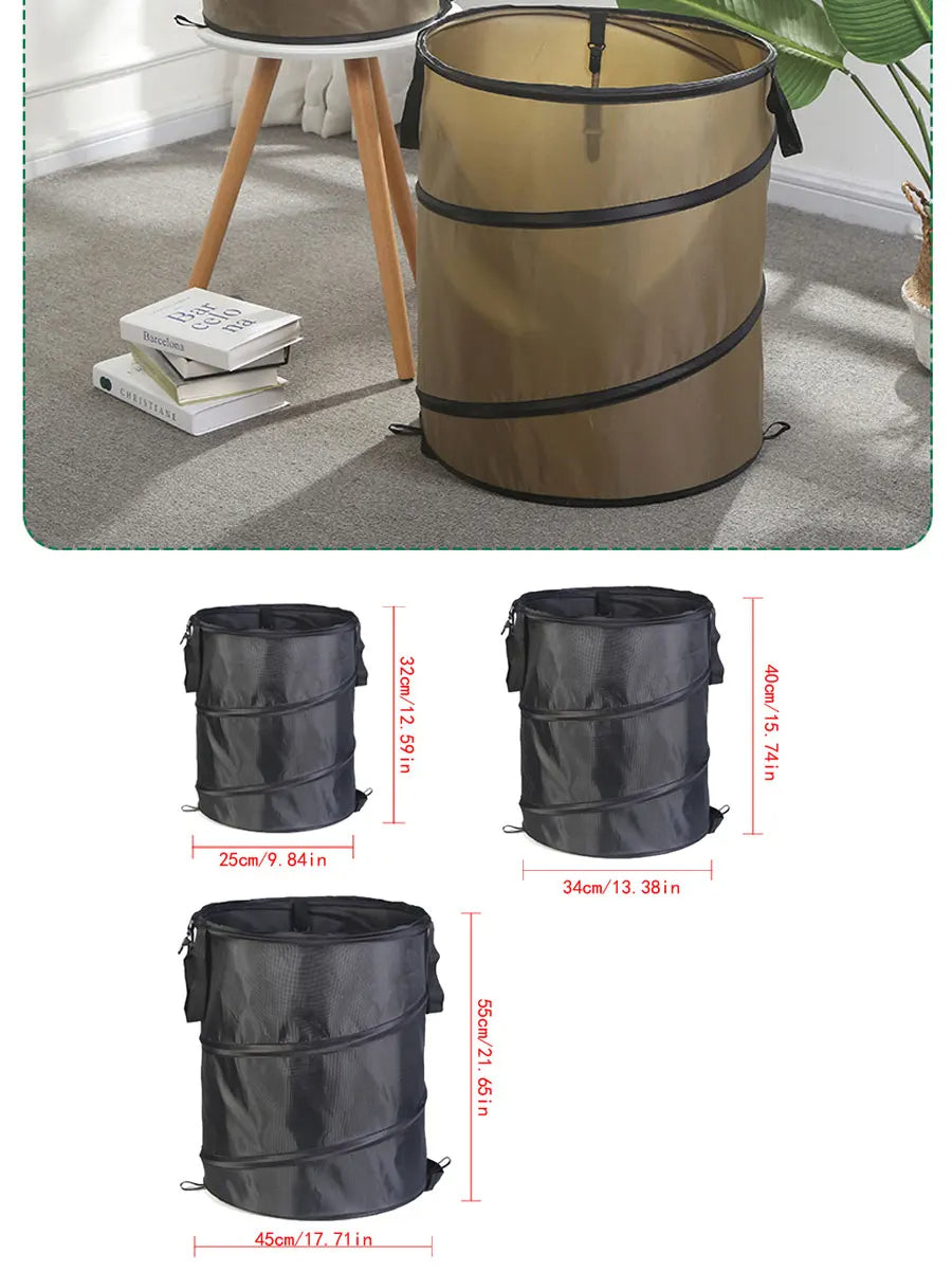 1pc Pop-up Trash Can, Collapsible Car Garbage Can, Car Trash Bag with Elastic Band Hanging, Car Waste Basket with Velcro