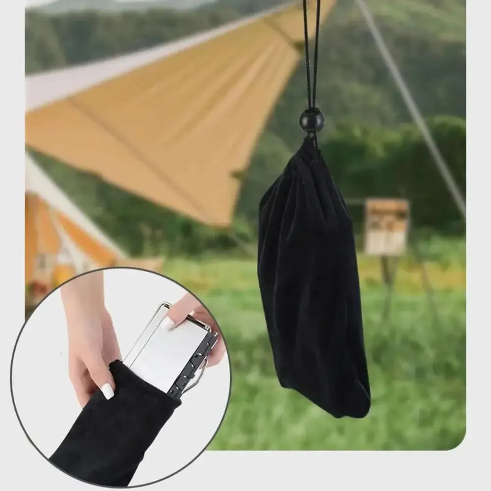 Folding Cassette Stove 2600W: Portable Outdoor Camping Gas Stove, Lightweight Picnic Travel Cooker with Windproof Design - Delicate Leather