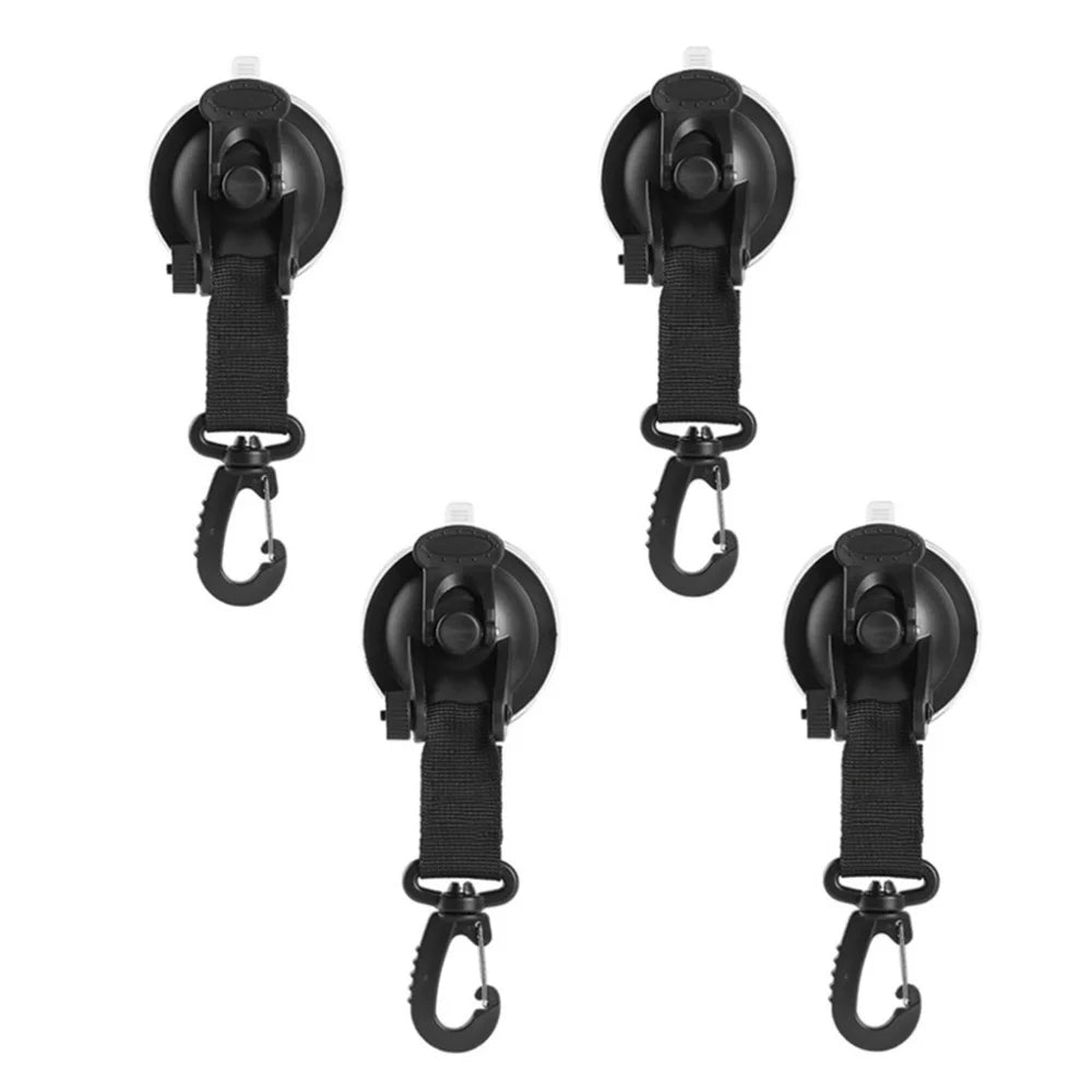 4Pcs Car Truck Tent Suction Cups Buckle: Round and Triangular Anchors for Securing Outdoor Camping Tents and Awnings, Convenient Car Accessories for Safe and Stable Setup - Delicate Leather