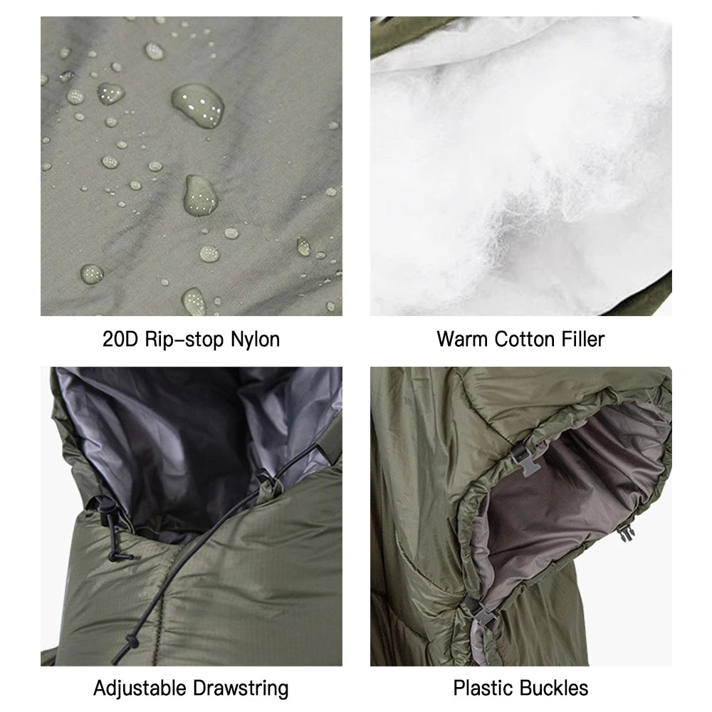 Multifunctional Hammock Underquilt Sleeping Bag Winter Warm Hammock Under Blanket Poncho, Ideal for Camping, Traveling, and Swinging. Includes Convenient Storage Bag - Delicate Leather