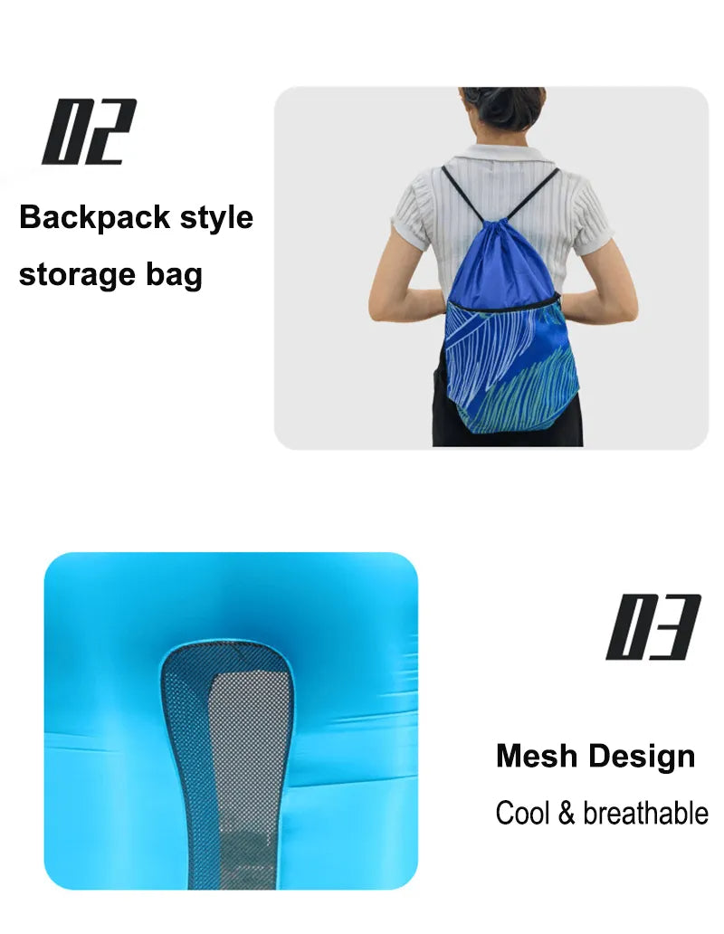 Portable Camping Inflatable Sofa Air Lounger for Outdoor Relaxation, Waterproof and Floating Design Ideal for Beach Lounging and Lazy Days Outdoors - Delicate Leather