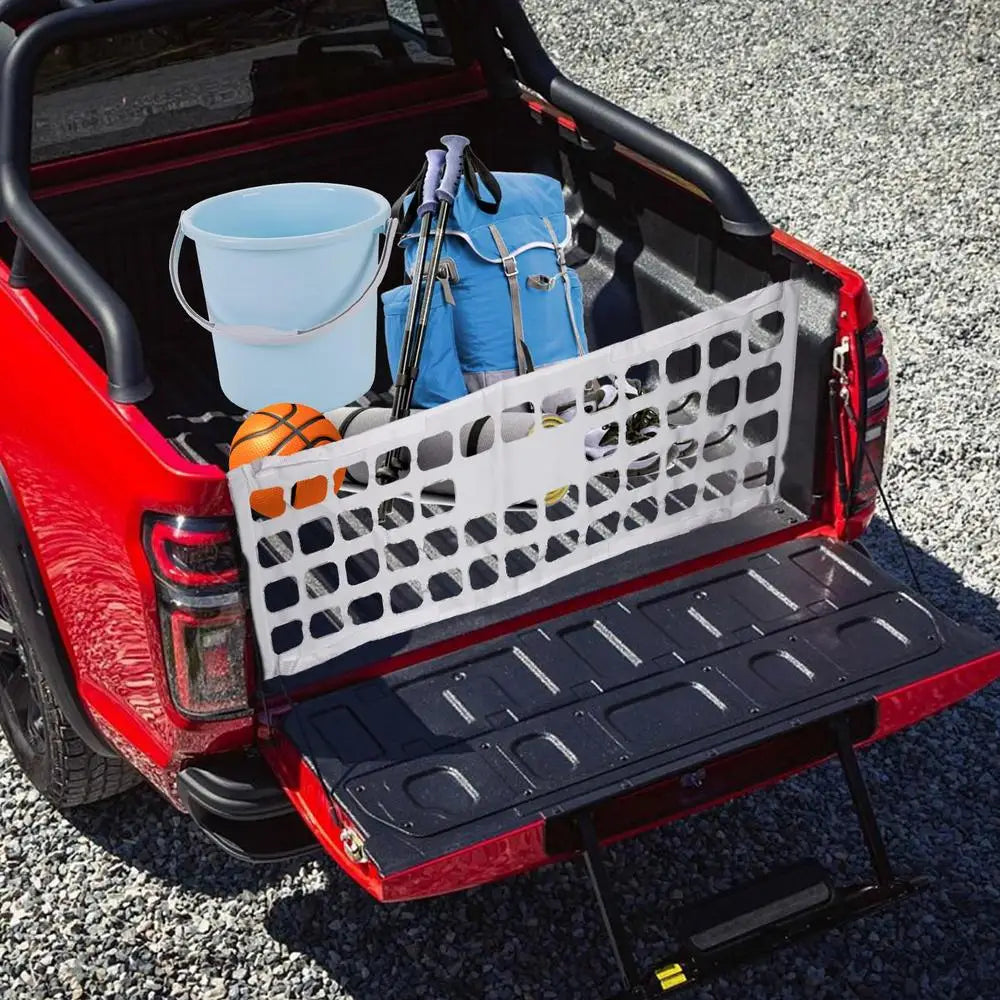 Cargo Net Trunk Bed Organizer: Convenient Storage Solution for Trucks, SUVs, and Cars, Ideal for Holding Groceries and Other Items in Place in the Pickup Truck Bed - Delicate Leather