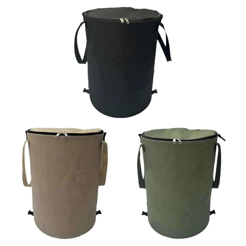 Outdoor Portable Foldable Trash Can Portable Camping Garbage Bin Home Toy Clothing Storage Yard Garden Deciduous Garbage Bag - Delicate Leather