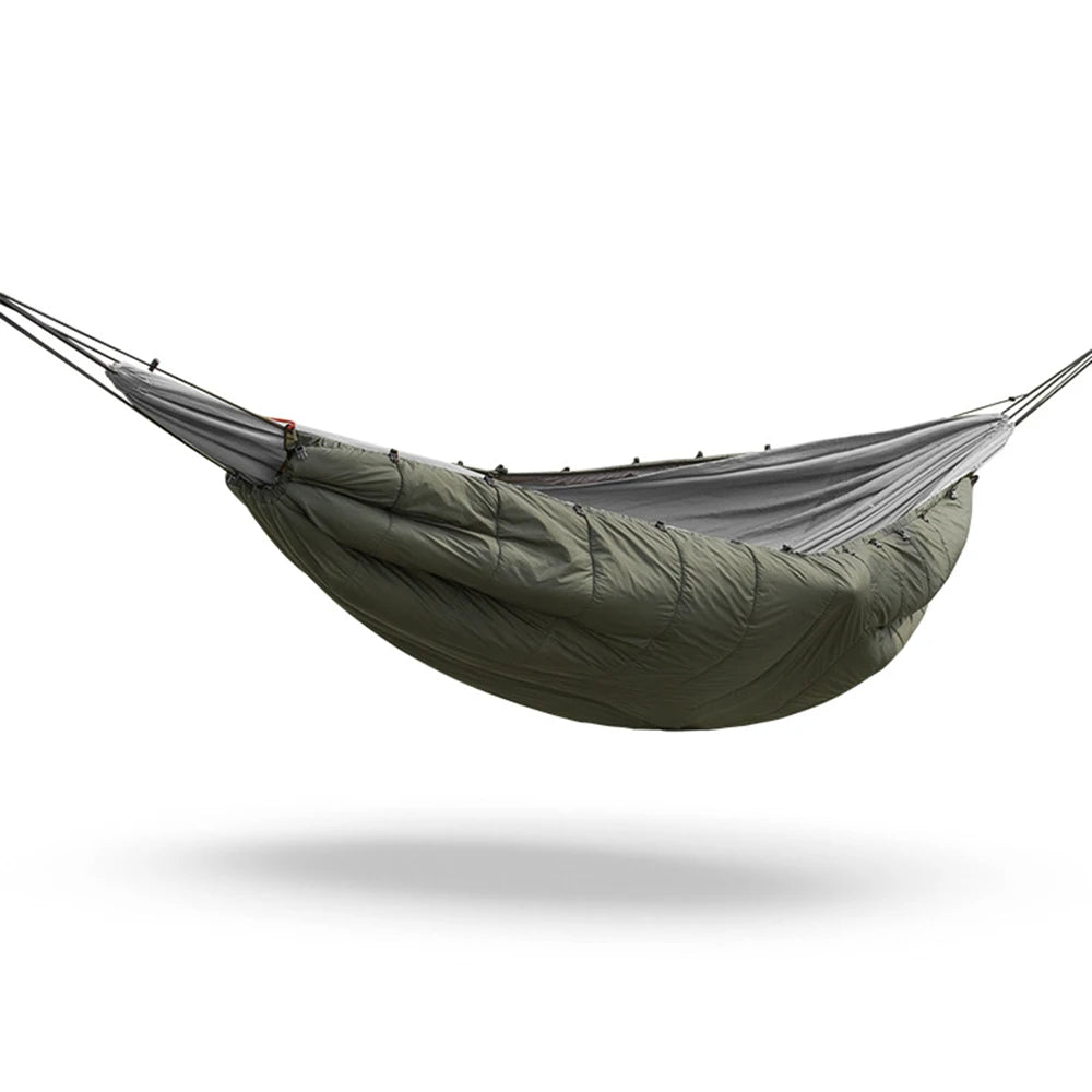 Multifunctional Hammock Underquilt Sleeping Bag Winter Warm Hammock Under Blanket Poncho, Ideal for Camping, Traveling, and Swinging. Includes Convenient Storage Bag - Delicate Leather