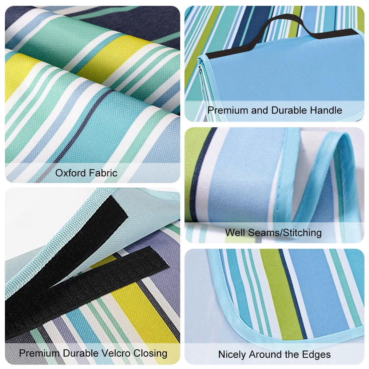 Outdoor Portable Picnic Blanket Waterproof Beach Cushion Mat for Baby Sleeping, Moistureproof Plaid Multiplayer Camping Mat