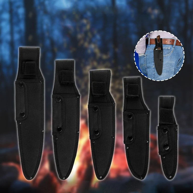 Chef Waterproof Oxford Sheath Holder, Knife Sheath Holster Belt Loop Case, Flashlight Case, Camp Outdoor Carry Fold Knife Cook Tool - Delicate Leather