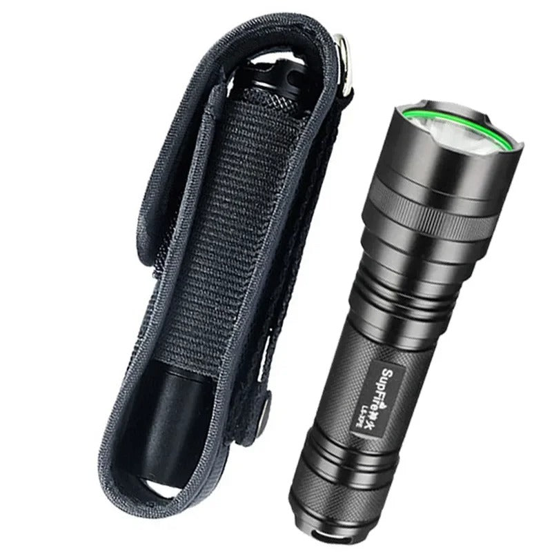 Tactical Flashlight Pouch LED Torch Holster Belt Waist Pack Tools Carry Case Outdoor Camping Hunting Knife Bag - Delicate Leather