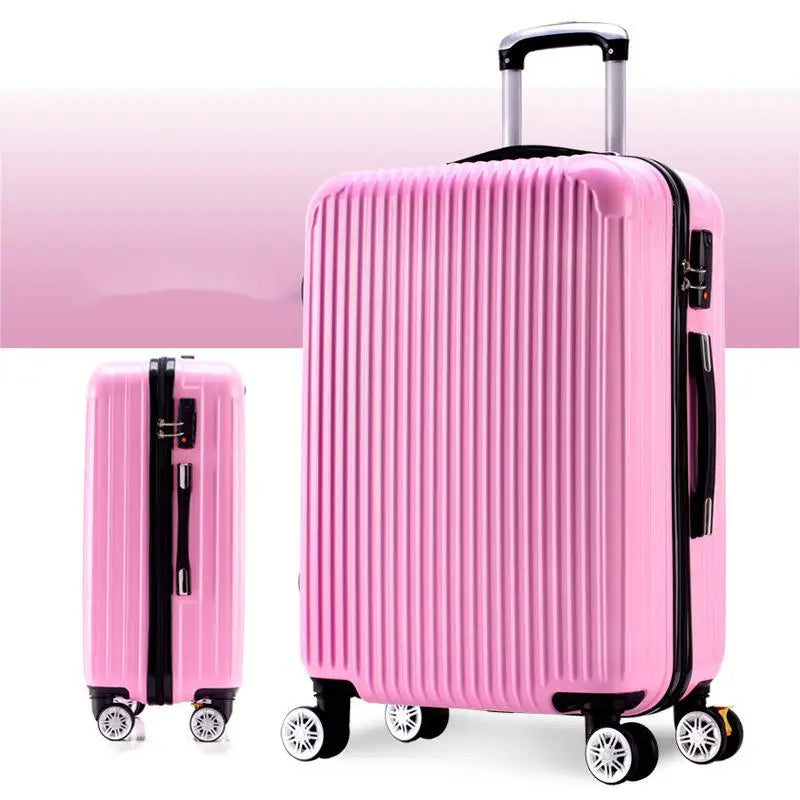 Large Capacity ABS Carry-On Luggage – Travel Trolley Case Bag with Spinner Wheels - Delicate Leather