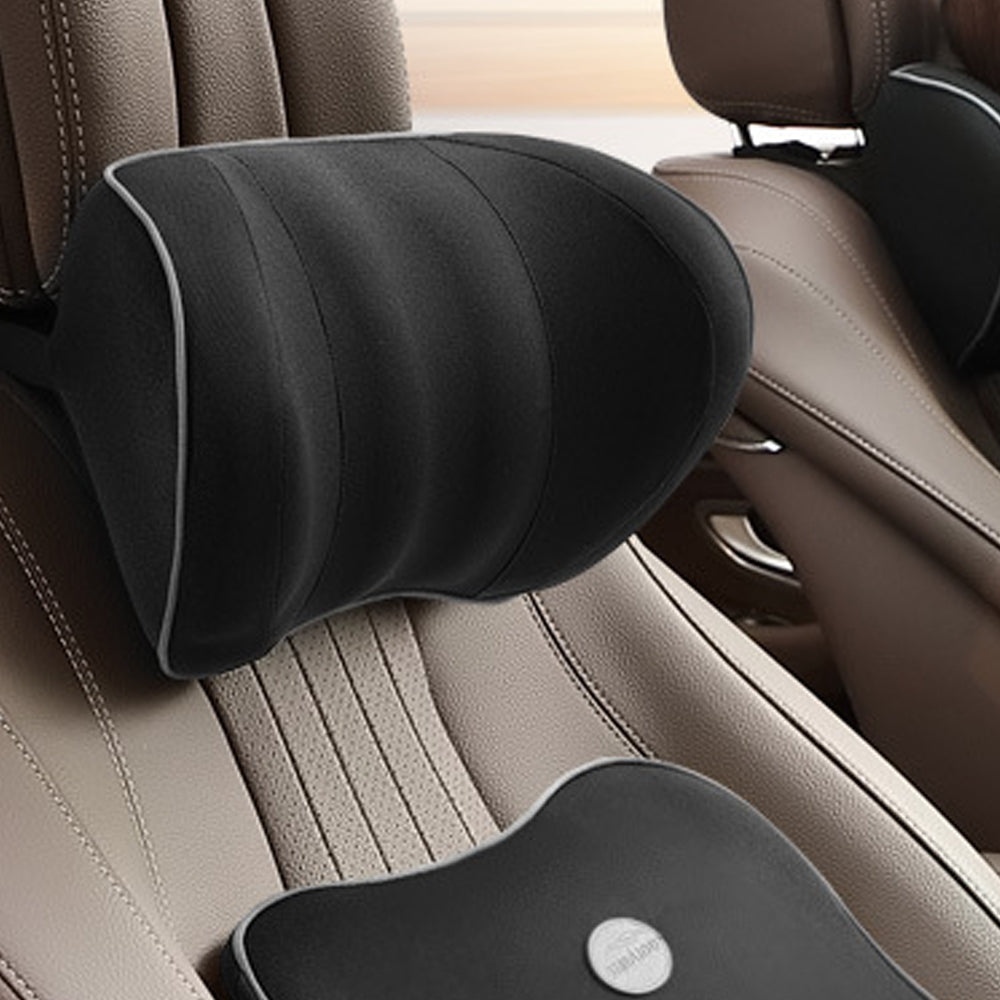 Luxury Memory Foam Car Headrest Neck Pillow - Delicate Leather